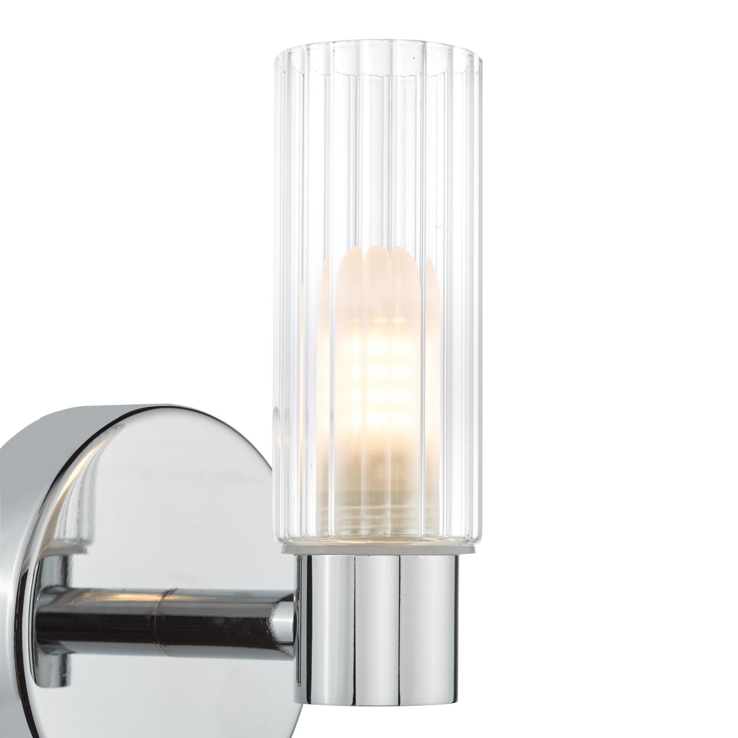 Bolton Polished Chrome & Glass Bathroom Wall Light