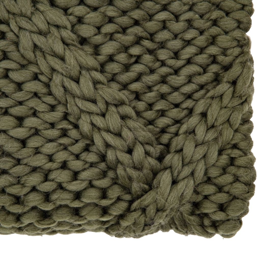 Diamond Cable Knit Olive Throw