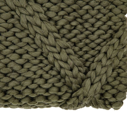 Diamond Cable Knit Olive Throw