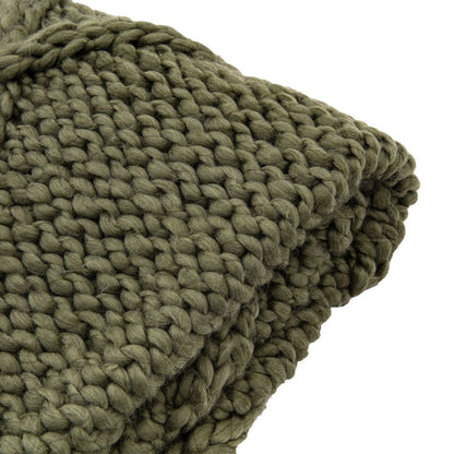 Diamond Cable Knit Olive Throw