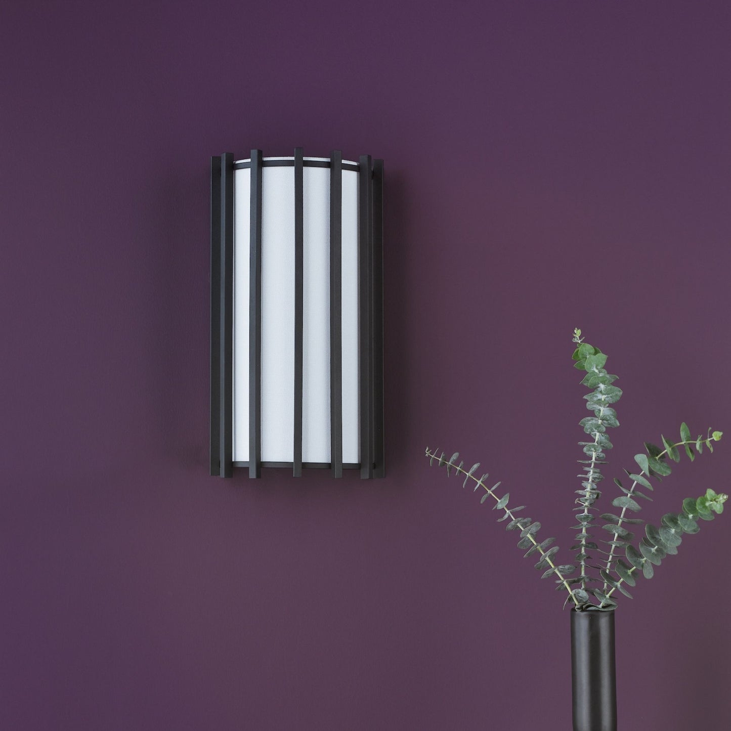 Cagliari Matte Black & Ivory Wall Light