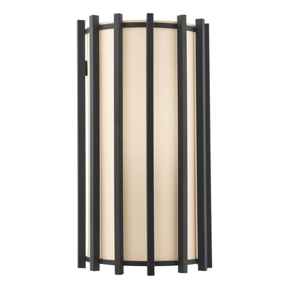 Cagliari Matte Black & Ivory Wall Light