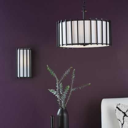 Cagliari Matte Black & Ivory Wall Light