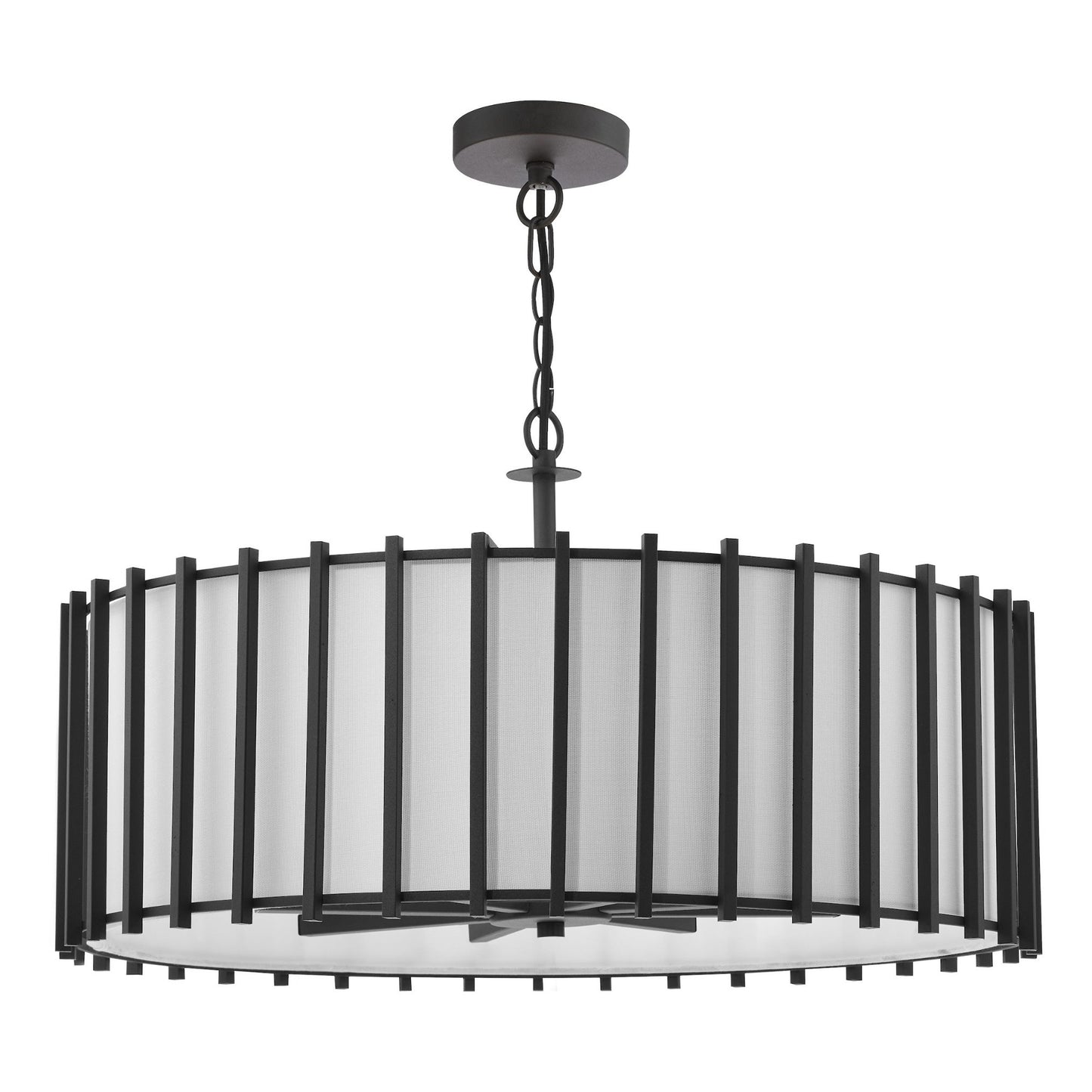 Cagliari 8 Light Matte Black & Ivory Pendant Ceiling Light