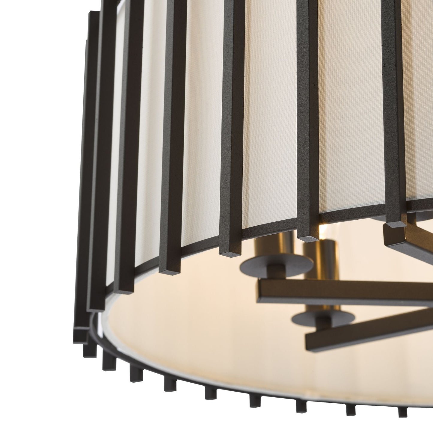 Cagliari 8 Light Matte Black & Ivory Pendant Ceiling Light