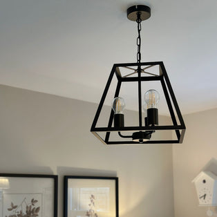 Charley 3-Light Black Lantern Ceiling Pendant