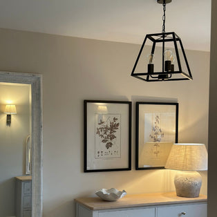 Charley 3-Light Black Lantern Ceiling Pendant