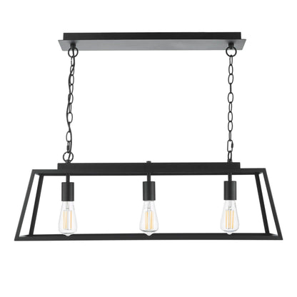 Charley 3 Light Matte Black Pendant Bar