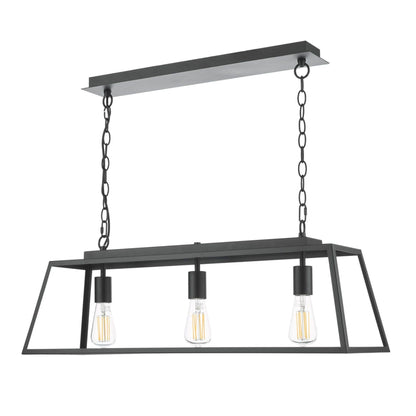 Charley 3 Light Matte Black Pendant Bar