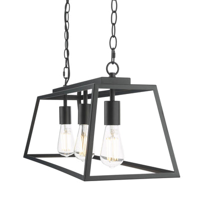 Charley 3 Light Matte Black Pendant Bar