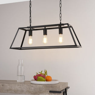 Charley 3 Light Matte Black Pendant Bar