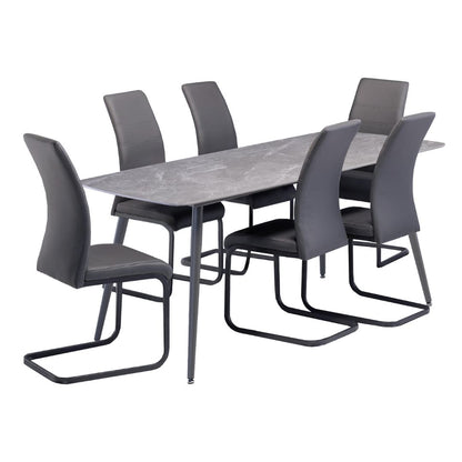 Covello Grey Marble Dining Set