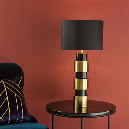 Elwyn Satin Gold & Black Table Lamp