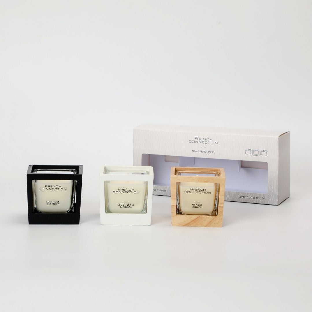 French Connection Set of 3 Small Mixed Scented Candles