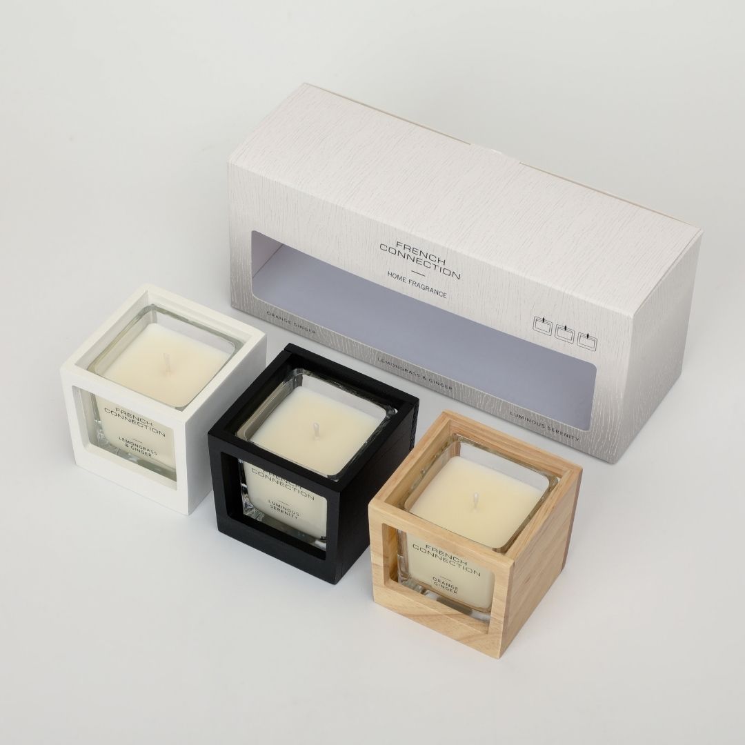 French Connection Set of 3 Small Mixed Scented Candles