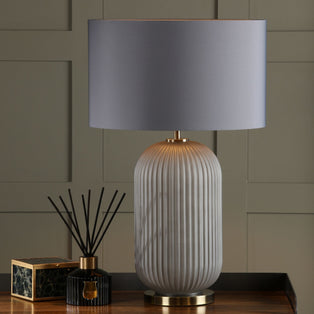 Helicon Grey Glass Table Lamp