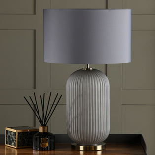 Helicon Grey Glass Table Lamp