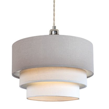 3-Tier Linen Pendant Light Shade Grey