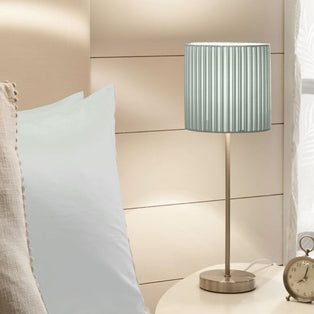 Wilson Pleated Duck Egg Blue Table Lamp