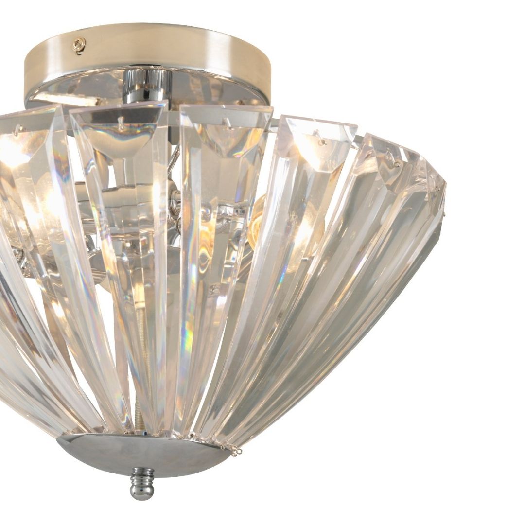 Haven 3 Light Polished Chrome Flush Ceiling Light