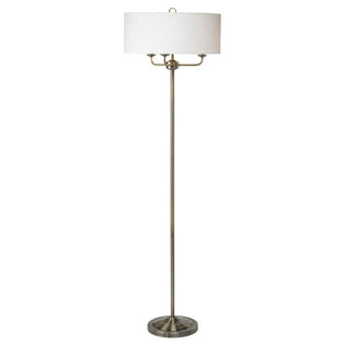 Grantham 3 Light Antique Brass Floor Lamp