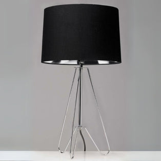 Ziggy Chrome & Black Tripod Table Lamp