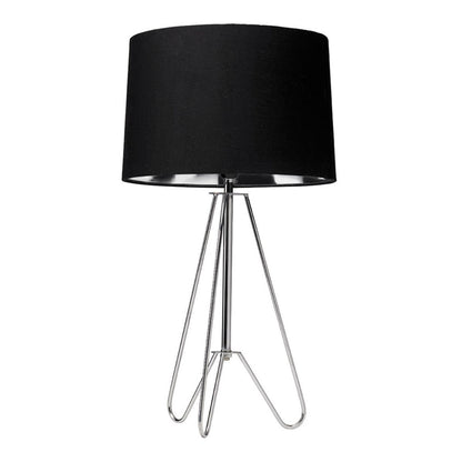 Ziggy Chrome & Black Tripod Table Lamp