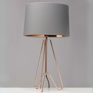 Ziggy Copper & Grey Tripod Table Lamp