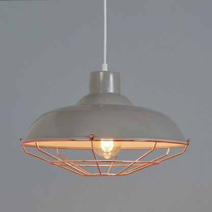 Cobden Grey & Copper Pendant Ceiling Light