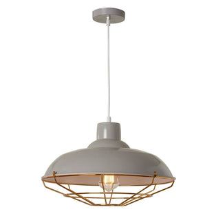 Cobden Grey & Copper Pendant Ceiling Light