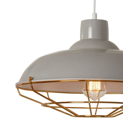 Cobden Grey & Copper Pendant Ceiling Light