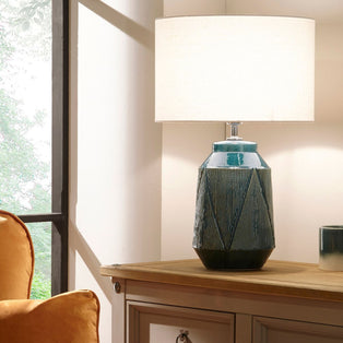 Safi Teal Ceramic Table Lamp