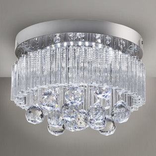 Oscar Crystal LED Semi Flush Ceiling Light