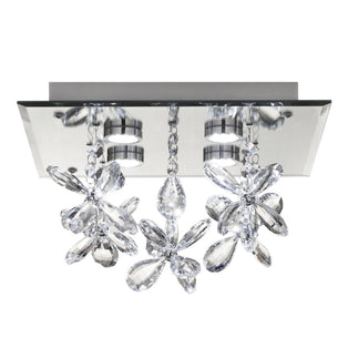 Verity Floral Crystal LED Flush Ceiling Light