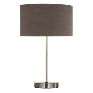 Velvie Chrome & Grey Velvet Table Lamp