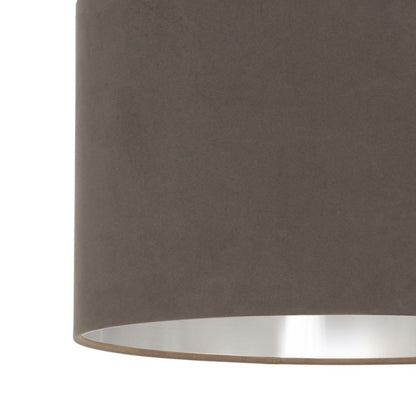 Velvie Chrome & Grey Velvet Table Lamp