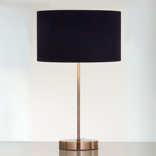 Velvie Copper & Navy Velvet Table Lamp