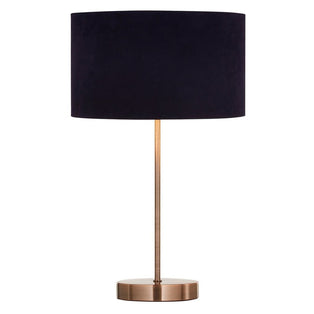 Velvie Copper & Navy Velvet Table Lamp