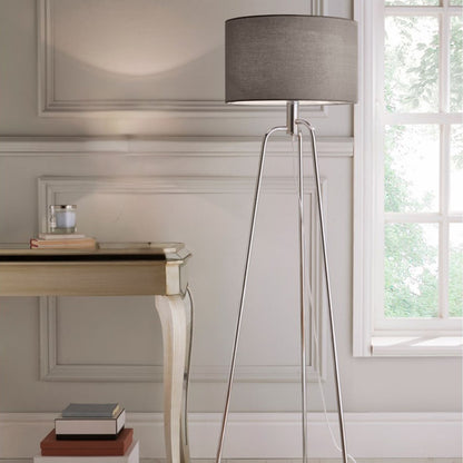 Jerry Polished Chrome Tripod Floor Lamp