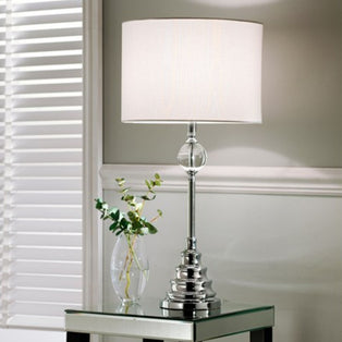 Layla Polished Chrome & Crystal Table Lamp