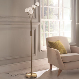 Jackson 5 Light Gold & Frosted Glass Floor Lamp