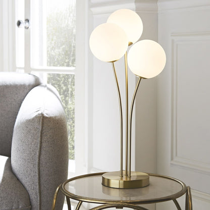 Jackson 3 Light Gold & Frosted Glass Table Lamp