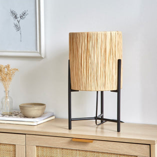 Raff Black & Natural Table Lamp