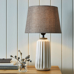 Ella Grey & White Ceramic Table Lamp