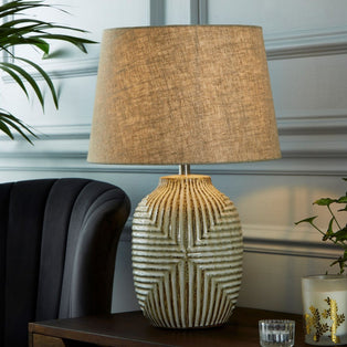 Harmony Champagne Patterned Ceramic Table Lamp