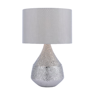 Julietta Silver Ceramic Touch Lamp with Taupe Shade