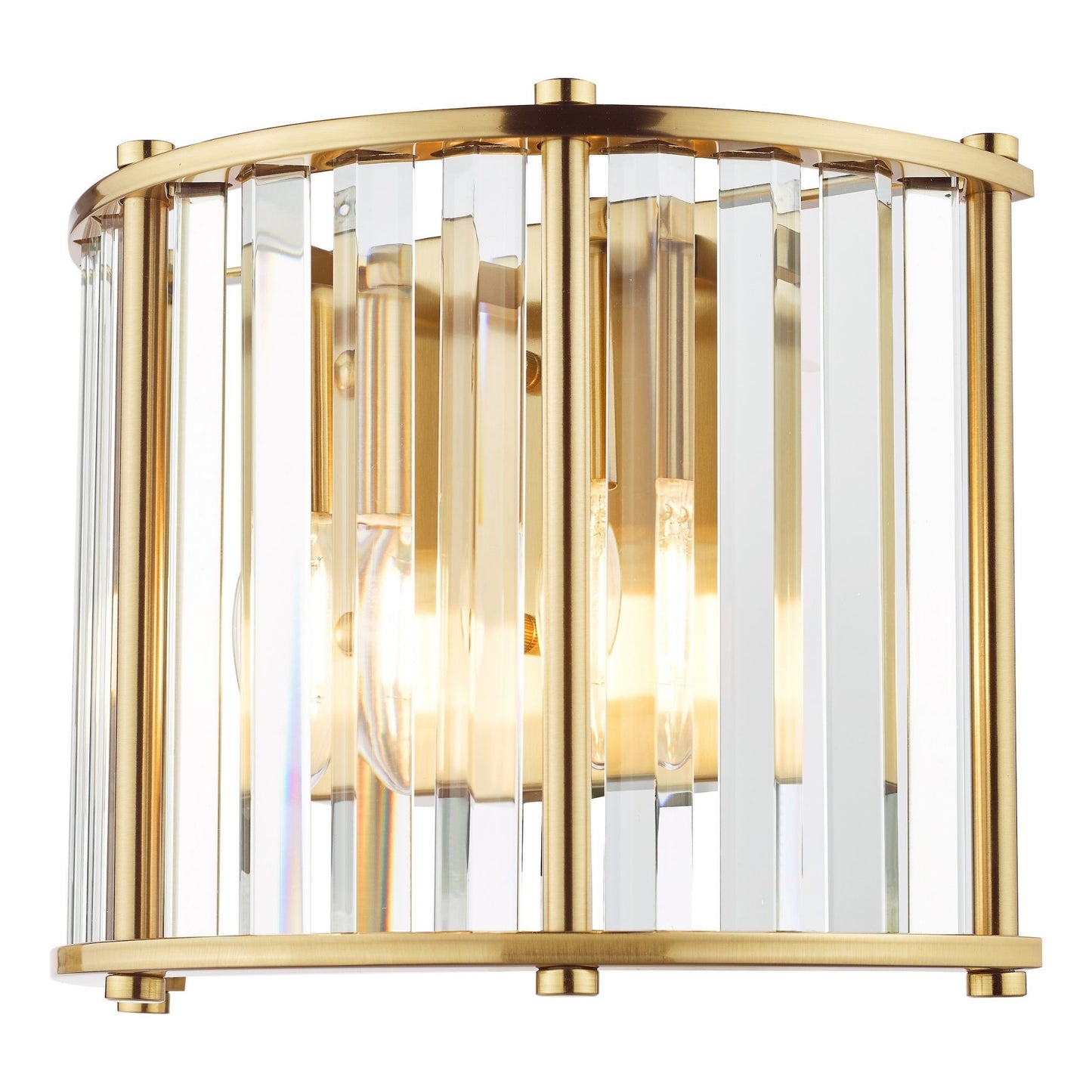 Kiran 2 Light Brass & Crystal Wall Light