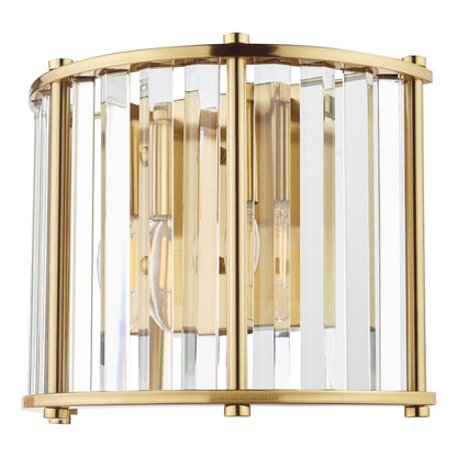 Kiran 2 Light Brass & Crystal Wall Light