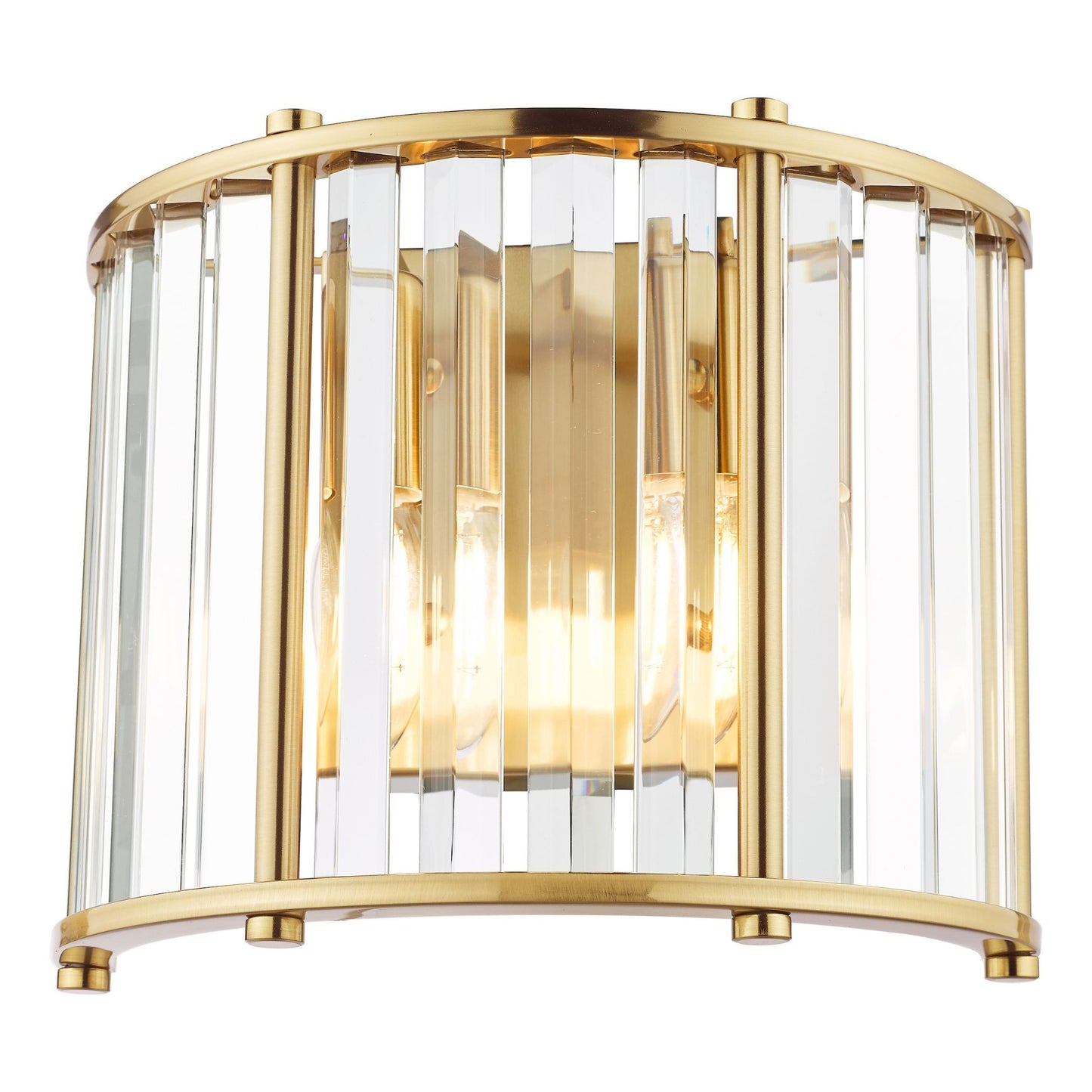 Kiran 2 Light Brass & Crystal Wall Light