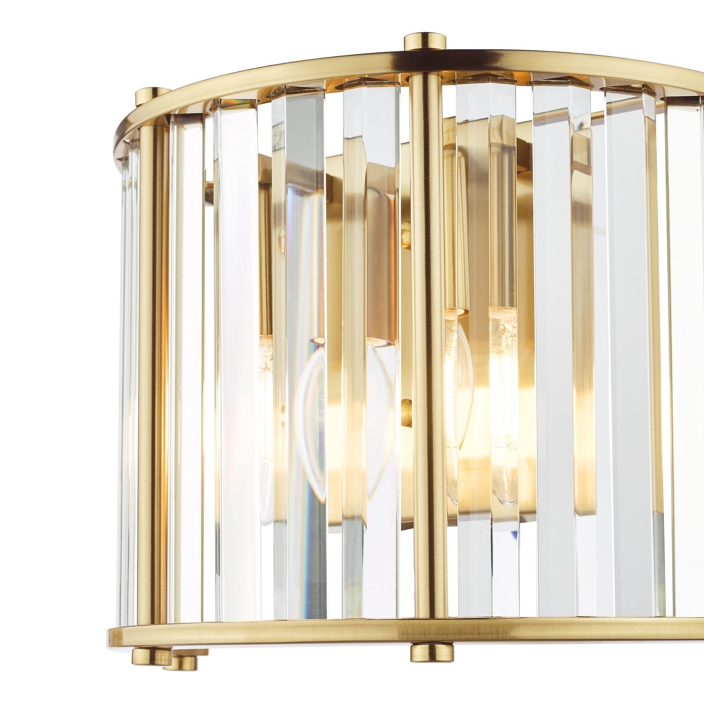 Kiran 2 Light Brass & Crystal Wall Light